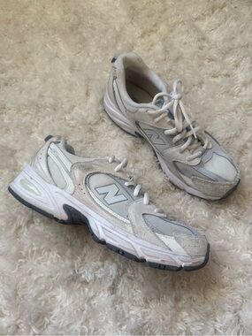 New Balance White and Gray Running Sneakers